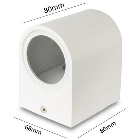 Applique A Parete Per Interno Esterno Ip65 Porta Faretto Gu10 Bianco - Foto 3