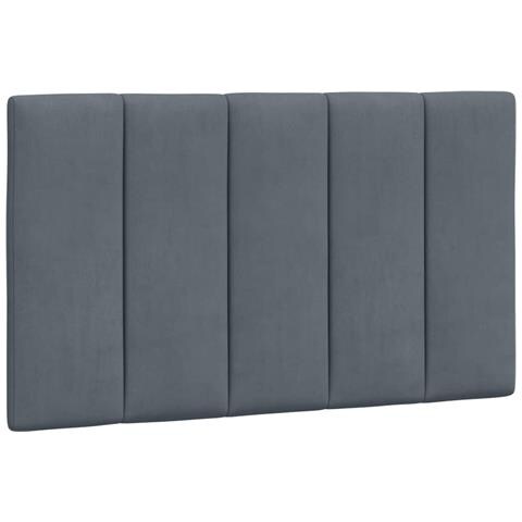 Cuscino Testiera Grigio Scuro 80 Cm In Velluto - Foto 2