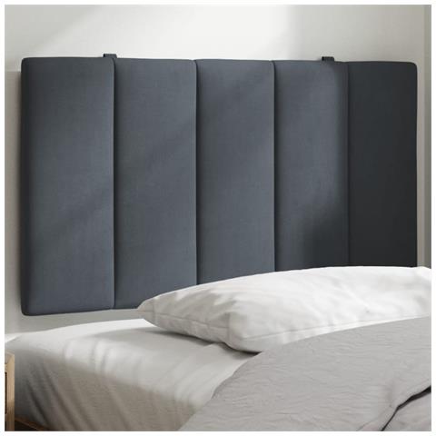 Cuscino Testiera Grigio Scuro 80 Cm In Velluto - Foto 1