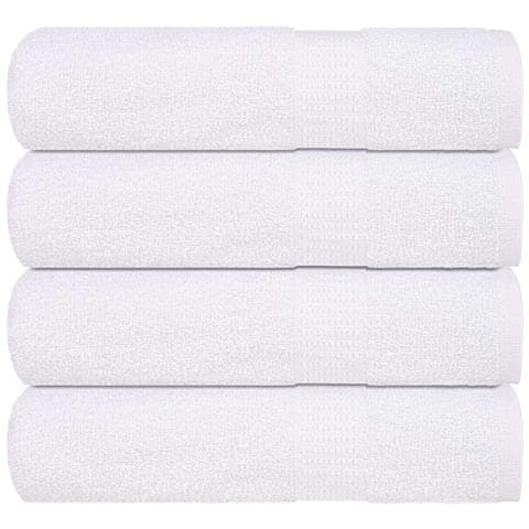 Asciugamani Doccia 4 Pz Bianchi 70x140 Cm 360 G /m 100% Cotone - Foto 1