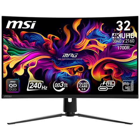 MPG 321CURXDE QD-OLED Monitor PC 80 cm (31.5") 3840 x 2160 Pixel 4K Ultra HD Nero - Foto 1