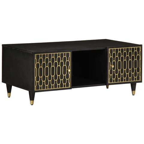 Tavolino Da Salotto 100x54x40 Cm In Legno Massello Di Mango - Foto 1