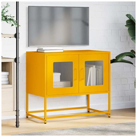 Mobile Tv Giallo Senape 68x39x60,5 Acciaio Laminato A Freddo - Foto 3