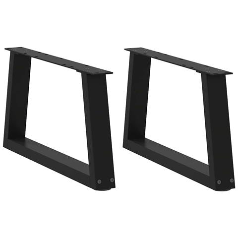 Gambe Per Tavolo Da Pranzo A V 2 Pz Nero 50x(30-31,3)cm Acciaio - Foto 1