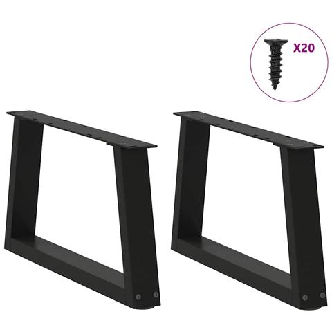 Gambe Per Tavolo Da Pranzo A V 2 Pz Nero 50x(30-31,3)cm Acciaio - Foto 3