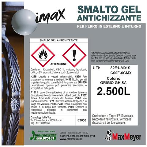 Maxmeyer - Imax Smalto Gel Decorativo Antichizzantegrigio Ghisa Lt 2,5 - Foto 3