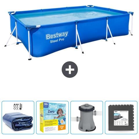 Piscina Fuori Terra - Rettangolo - 300x201x66 Cm - Blu - Include Accessori Coordinati Cb8 - Foto 1
