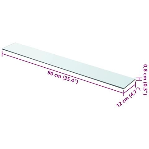 Lusso Casadino -  Mensole In Vetro Trasparente 2 Pz 90x12 Cm - Foto 4