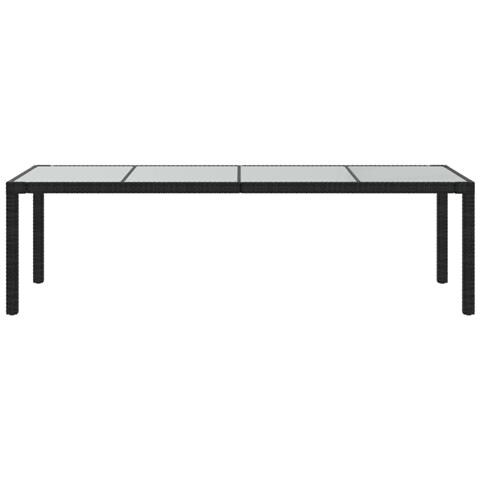 Lusso Casadino -  Tavolo Giardino Nero 250x100x75cm Vetro Temperato E Polyrattan - Foto 2