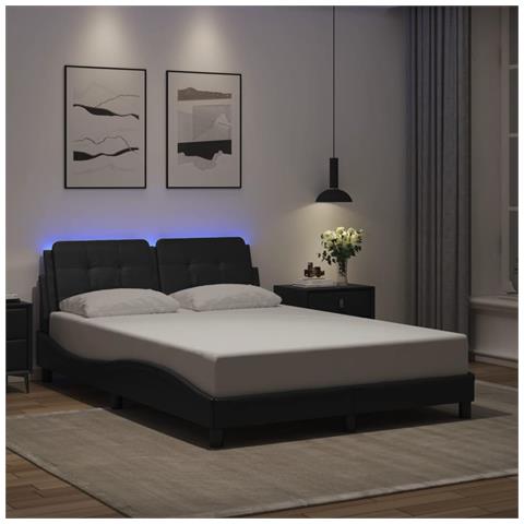 Lusso Casadino - Giroletto Con Led Senza Materasso Zadar Nero 120x200 Cm - Foto 8