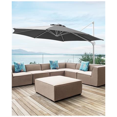 Ombrellone A Sbalzo 295 Cm Savona Ii Grigio Scuro - Foto 1