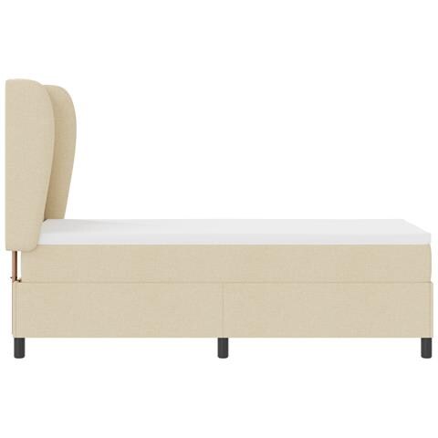 Letto a Doghe con Materasso - Crema, 80x200 cm Tessuto - Foto 9