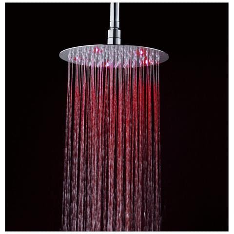 Soffione Doccia Ultraslim Tondo Con Led Cromoterapia Acciaio Inox D30 Cm Vegas - Satinato - Foto 4