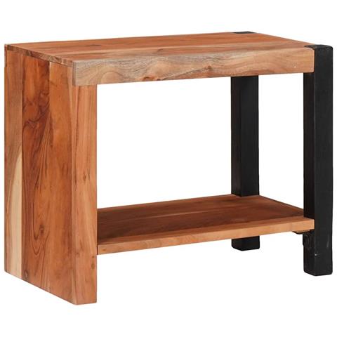 Libreria Marrone, Nero 50 x 30 x 40 cm Legno di Acacia Massello - Foto 2