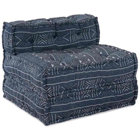 Pouffe Geometrico Indaco 70 x 70 x 54 cm Tessuto - Foto 1