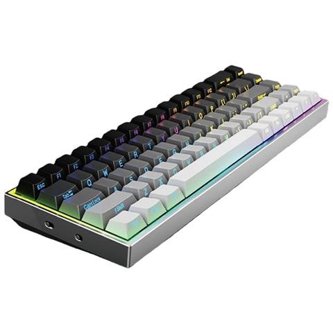 Tastiera Meccanica Cablata A 68 Tasti Con Retroilluminazione Mista - Grigio Gradiente Con Switch Blu - Foto 1