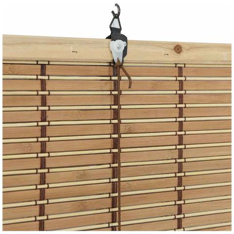 Tenda a rullo con tende Marrone Chiaro 110 x 220 cm Bambù - Foto 8