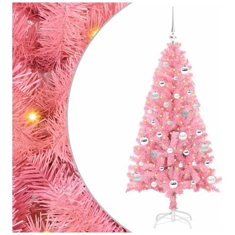 Albero di Natale con 150 LED con supporto Rosa 150 cm PVC - Foto 1
