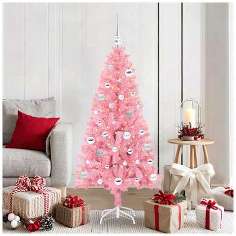 Albero di Natale con 150 LED con supporto Rosa 150 cm PVC - Foto 2