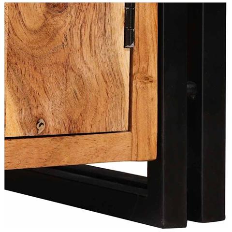 Libreria con Porte Marrone Legno massello di acacia e metallo - Foto 9