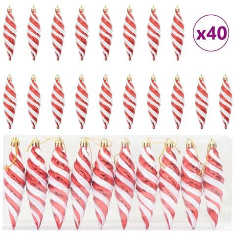Palla a spirale di Natale 40 pcs Rosso Plastica - Foto 1