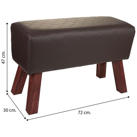 Sgabello Imbottito Marrone 72x30x47h - Foto 6