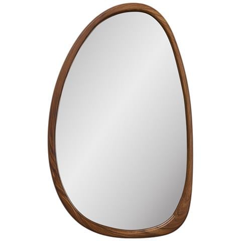 Specchio Da Parete Luxon In Mdf Effetto Legno Forma Organica 38,5x64,5 Cm - Foto 1