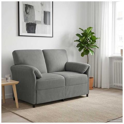 Divano a 2 Posti Grigio Scuro 138 x 83 x 95 cm Velluto - Foto 2