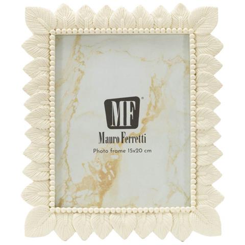Cornice Portafoto Light Leaf In Resina Crema Con Foglie 15x20 - Foto 2