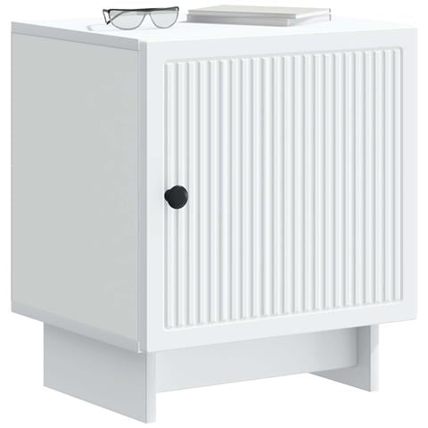 Armadio da Notte Bianco 43 x 34,5 x 50 cm Legno ingegnerizzato - Foto 2