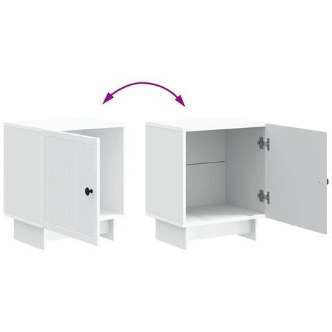 Armadio da Notte Bianco 43 x 34,5 x 50 cm Legno ingegnerizzato - Foto 9