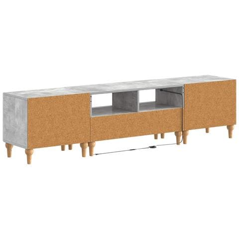 Mobile TV LED a 3 pezzi Grigio Cemento Legno ingegnerizzato - Foto 2