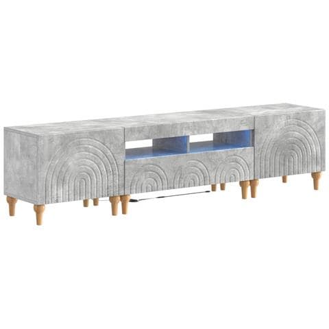 Mobile TV LED a 3 pezzi Grigio Cemento Legno ingegnerizzato - Foto 1
