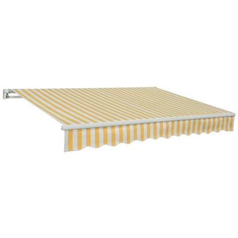 Tenda Da Sole A Soffitto / Parete Con Bracci Bianco / Giallo 2,95x2 Metri  - Foto 1