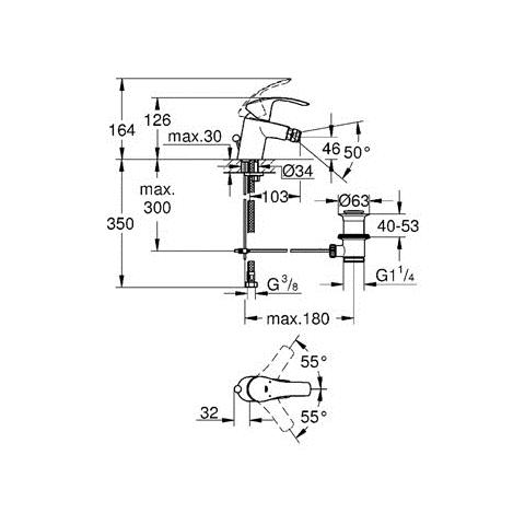 Miscelatore Monocomando Bidet New Eurosmart Grohe - Foto 2