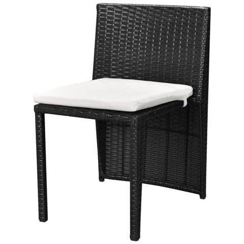 Set Tavolo Sedie Da Giardino 5 Pz Polirattan Impermeabile Nero - Foto 2