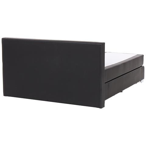 Letto Boxspring In Pelle Nera 180 X 200 Cm President - Foto 31