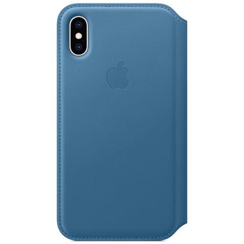 Custodia Folio in Pelle per IPhone XS Colore Blu  - Foto 3