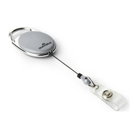 832410 - Jojo Style, Chiocciola Yo-yo Ovale, Gancio Integrato, Fascetta Trasparente Con Bottone A Pressione, Grigio, Confezione Da 10 Pezzi - Foto 1