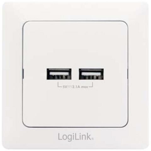 vers Presa A Muro 2 Porte Usb Bianco Bianco - Foto 1