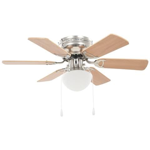 Ventilatore Da Soffitto Decorato Con Luce 82 Cm Marrone Chiaro - Foto 1