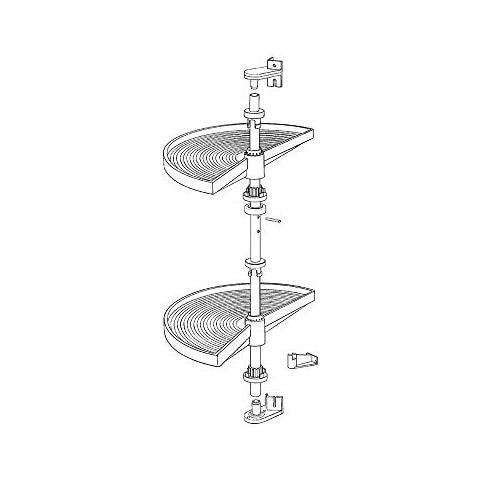 Guarnitura Girevole Per Mobile Ad Angolo Di Cucina, Cestelli Girevoli A Mezzaluna Di Ø750mm Per Base Di 900mm, Bianco - Foto 2