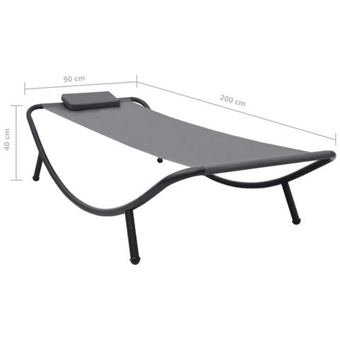 Lettino Da Giardino Grigio 200x90 Cm In Acciaio - Foto 7
