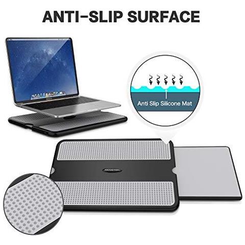Portable Laptop Giro Scrivania W Retractable Sinistra Destro Del Mouse Vassoio Del Rilievo Antiscivolo Scudo Termico Tablet Computer Portatile Della Tabella Del Basamento W Stabile Stabile Raffreddamento Lavori Di Superficie Per Divano Letto - Foto 2