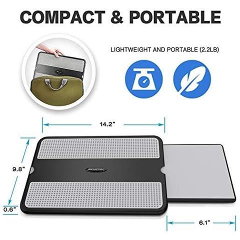 Portable Laptop Giro Scrivania W Retractable Sinistra Destro Del Mouse Vassoio Del Rilievo Antiscivolo Scudo Termico Tablet Computer Portatile Della Tabella Del Basamento W Stabile Stabile Raffreddamento Lavori Di Superficie Per Divano Letto - Foto 4