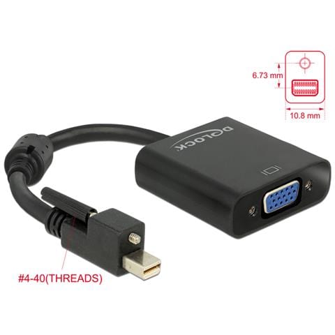 62641 0.25m Mini DisplayPort VGA (D-Sub) Nero cavo e adattatore video - Foto 1