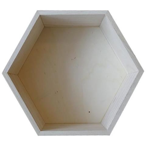 Scaffale Esagonale In Legno 27 X 23,5 X 10 Cm - Foto 1