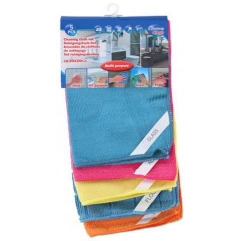 Set Panno Per Pulizia 30 X 30 Cm Microfibra 5 Pezzi - Foto 2