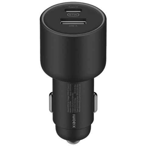 Caricabatterie da Auto Accendisigari 67 W 2 Porte USB-A + Tipo-C - Nero - Foto 1