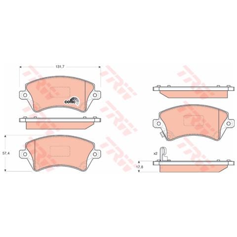 Pattini Freno Toyota Corolla Mpv (e12j) 1.4 Vvt Gdb3288 - Foto 1